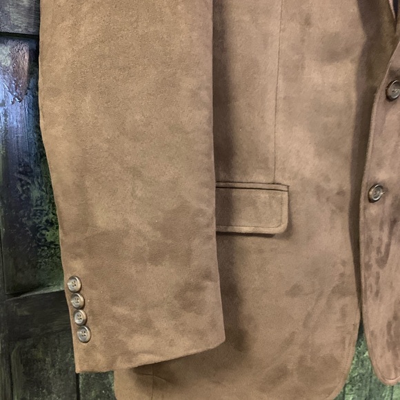 Men's Tan Chaps 42R Faux Suede Blazer - Picture 2 of 11